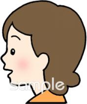 図書室・図書館向け女性 横顔無料イラストお試しフリー素材(カット)