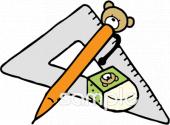 図書室・図書館向け学習用具 三角定規無料イラストお試しフリー素材(カット)