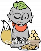 図書室・図書館向けきつね 化ける無料イラストお試しフリー素材(カット)