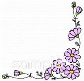 図書室・図書館向けコスモス無料イラストお試しフリー素材(カット)