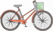 図書室・図書館向け自転車無料イラストお試しフリー素材(カット)