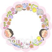 図書室・図書館向けフォトフレーム 4月無料イラストお試しフリー素材(カット)