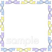 図書室・図書館向けフレーム リボン無料イラストお試しフリー素材(カット)
