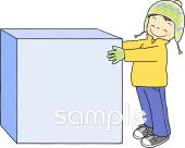 図書室・図書館向け男の子 ボックス ニット帽無料イラストお試しフリー素材(カット)