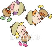 図書室・図書館向け木の実 妖精無料イラストお試しフリー素材(カット)