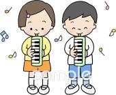 図書室・図書館向け演奏 鍵盤ハーモニカ無料イラストお試しフリー素材(カット)