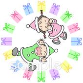 図書室・図書館向けクリスマス プレゼント無料イラストお試しフリー素材(カット)