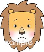 図書室・図書館向けライオン お面無料イラストお試しフリー素材(カット)