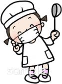 図書室・図書館向け給食当番 女の子無料イラストお試しフリー素材(カット)