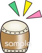 図書室・図書館向け太鼓無料イラストお試しフリー素材(カット)