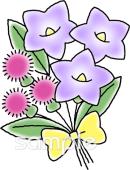 図書室・図書館向け花束 秋無料イラストお試しフリー素材(カット)