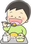 図書室・図書館向け給食 食べる無料イラストお試しフリー素材(カット)