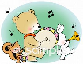 幼稚園向けブラスバンド無料イラストお試しフリー素材(カット)