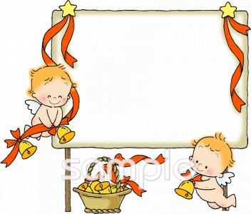 幼稚園向け案内板 天使無料イラストお試しフリー素材(カット)