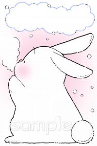 幼稚園向け雪 うさぎ無料イラストお試しフリー素材(カット)