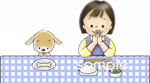 幼稚園向けいただきます無料イラストお試しフリー素材(カット)
