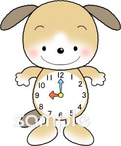 幼稚園向け時計 九時無料イラストお試しフリー素材(カット)