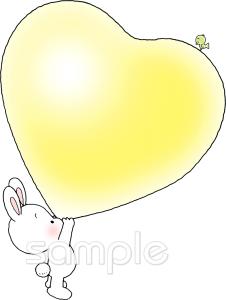 幼稚園向け風船 うさぎ無料イラストお試しフリー素材(カット)