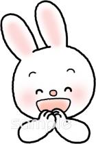 幼稚園向けいただきます ウサギ無料イラストお試しフリー素材(カット)