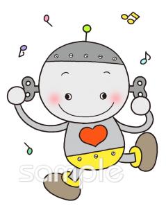 幼稚園向け耳の日 ロボット無料イラストお試しフリー素材(カット)