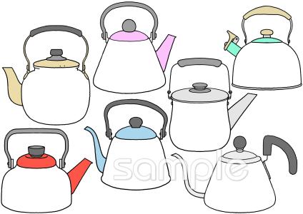 幼稚園向けがんばりカード やかん無料イラストお試しフリー素材(カット)