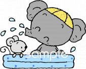 幼稚園向けプールあそび無料イラストお試しフリー素材(カット)