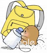 幼稚園向け水筒 リュックサック無料イラストお試しフリー素材(カット)