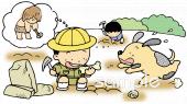 幼稚園向け発掘 出土無料イラストお試しフリー素材(カット)