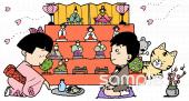 幼稚園向け男の子 女の子 雛祭り無料イラストお試しフリー素材(カット)