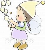幼稚園向け妖精 すずらん無料イラストお試しフリー素材(カット)
