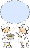 幼稚園向け給食当番無料イラストお試しフリー素材(カット)