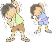 幼稚園向けラジオ体操無料イラストお試しフリー素材(カット)