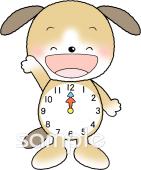 幼稚園向け時計 十二時無料イラストお試しフリー素材(カット)
