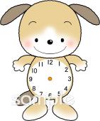 幼稚園向け時計の勉強無料イラストお試しフリー素材(カット)