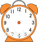 幼稚園向け針のない時計無料イラストお試しフリー素材(カット)