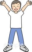 幼稚園向け体操 男性無料イラストお試しフリー素材(カット)