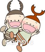 幼稚園向けカブトムシ クワガタムシ無料イラストお試しフリー素材(カット)