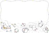 幼稚園向けメッセージカード 雪だるま無料イラストお試しフリー素材(カット)