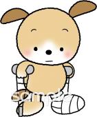 幼稚園向け松葉杖 ケガ無料イラストお試しフリー素材(カット)