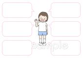 幼稚園向け自己紹介 女の子無料イラストお試しフリー素材(カット)