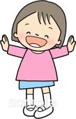 幼稚園向け女の子 両手を広げる無料イラストお試しフリー素材(カット)