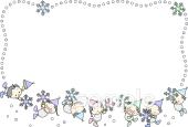 幼稚園向けメッセージカード 雪無料イラストお試しフリー素材(カット)