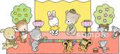 幼稚園向け動物 ひな祭り無料イラストお試しフリー素材(カット)