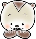 幼稚園向けいただきます タヌキ無料イラストお試しフリー素材(カット)