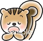 幼稚園向けいただきます リス無料イラストお試しフリー素材(カット)