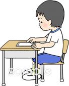 幼稚園向け姿勢を正しく タブレット無料イラストお試しフリー素材(カット)