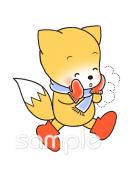 幼稚園向けキツネ 手袋無料イラストお試しフリー素材(カット)