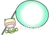 幼稚園向け音符 カエル無料イラストお試しフリー素材(カット)