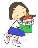 幼稚園向け獅子舞 こども無料イラストお試しフリー素材(カット)