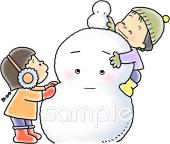 幼稚園向け雪遊び無料イラストお試しフリー素材(カット)